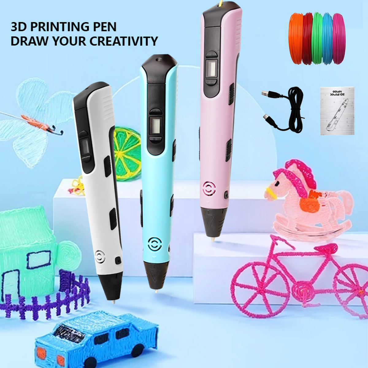 3D Printing Filament - Upgraded 3D Printing Pen 9 Meter
