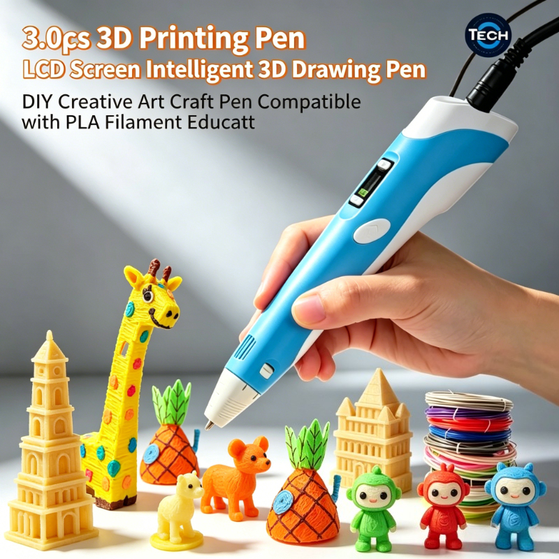 3D Printing Filament - 3Pcs LCD Screen 3D Printing Pen