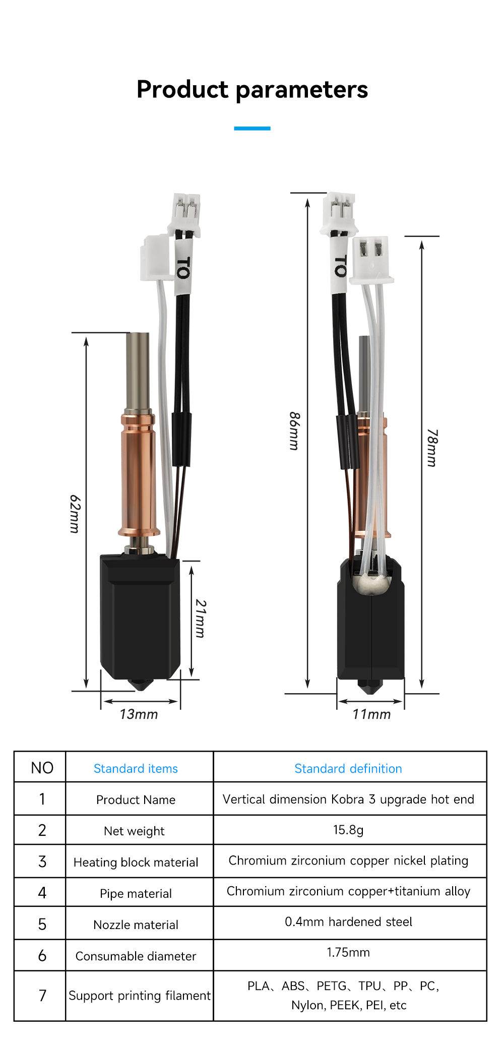 Upgraded hotend For Anycubic K - 3D Printing Nozzle のレビューと価格