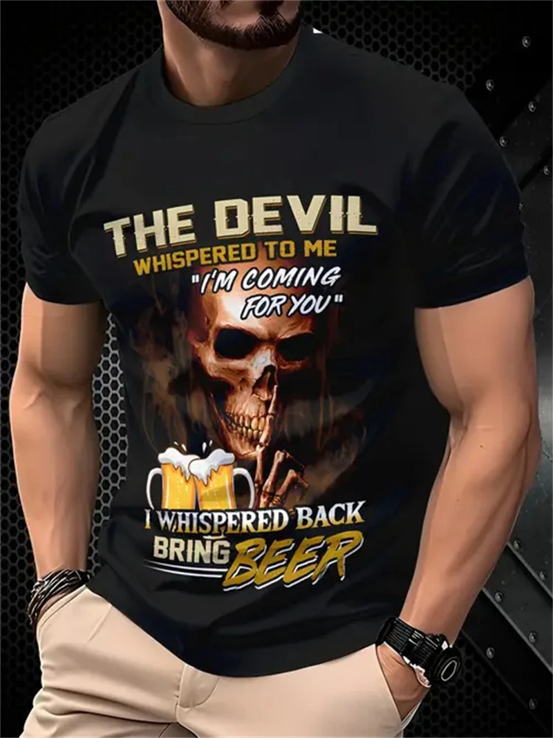Men's Devil Beer Quote Print T - 3D Printing Quote のレビューと価格