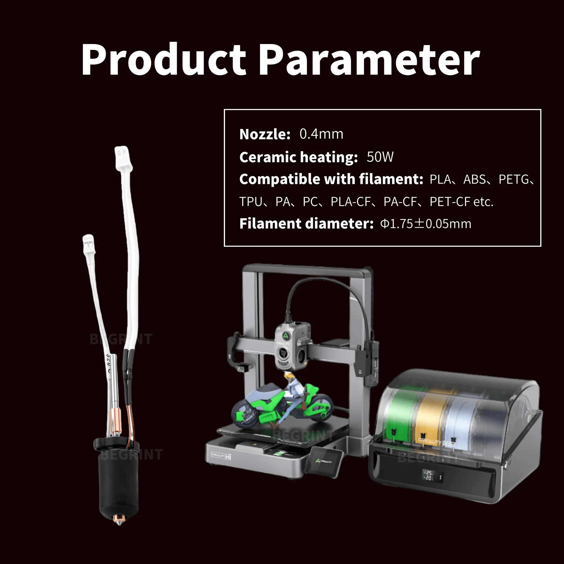 High Temp Ceramic Heater Hoten - 3D Printing Nozzle のレビューと価格