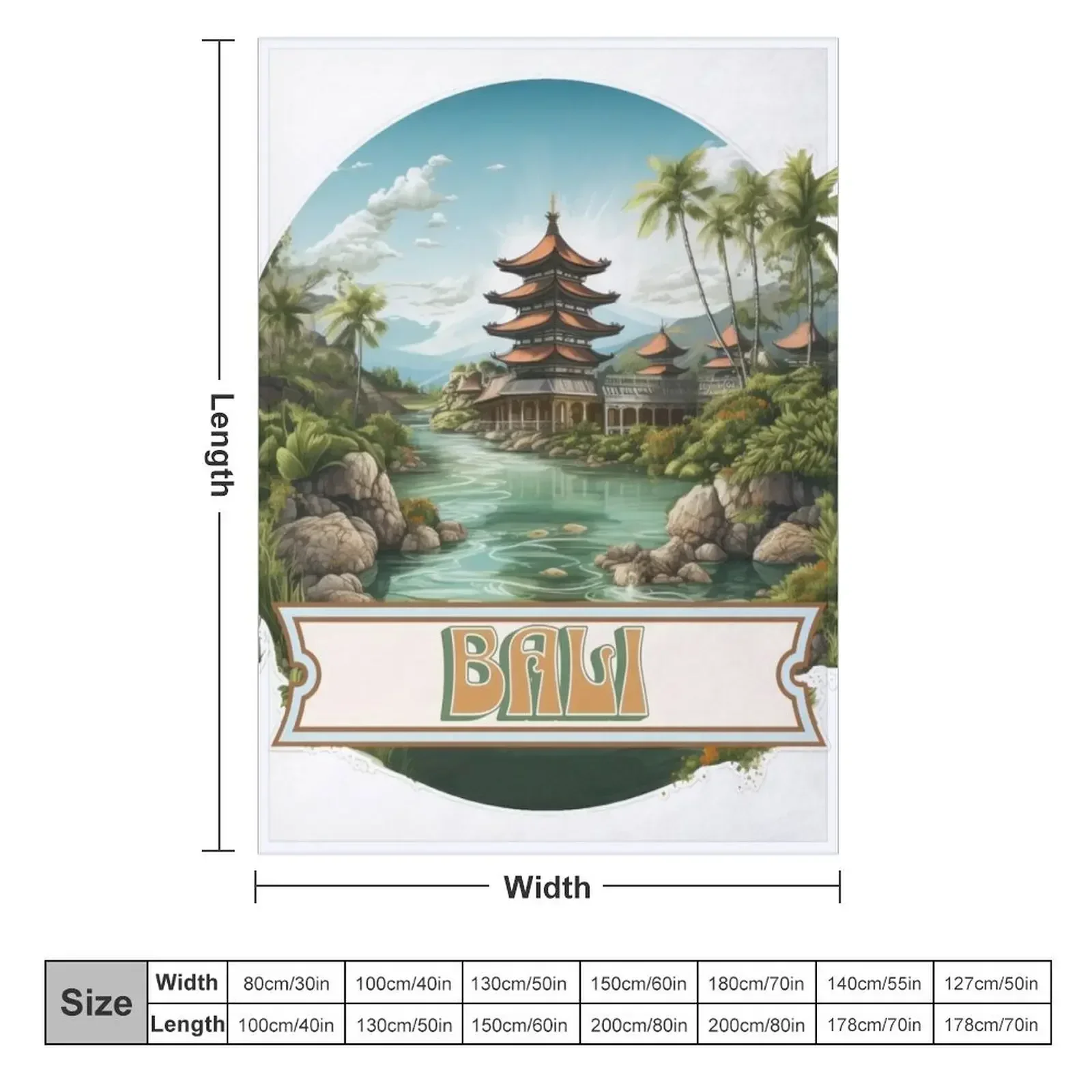 Bali Indonesia Throw Blanket C - 3D Printing Indonesia のレビューと価格