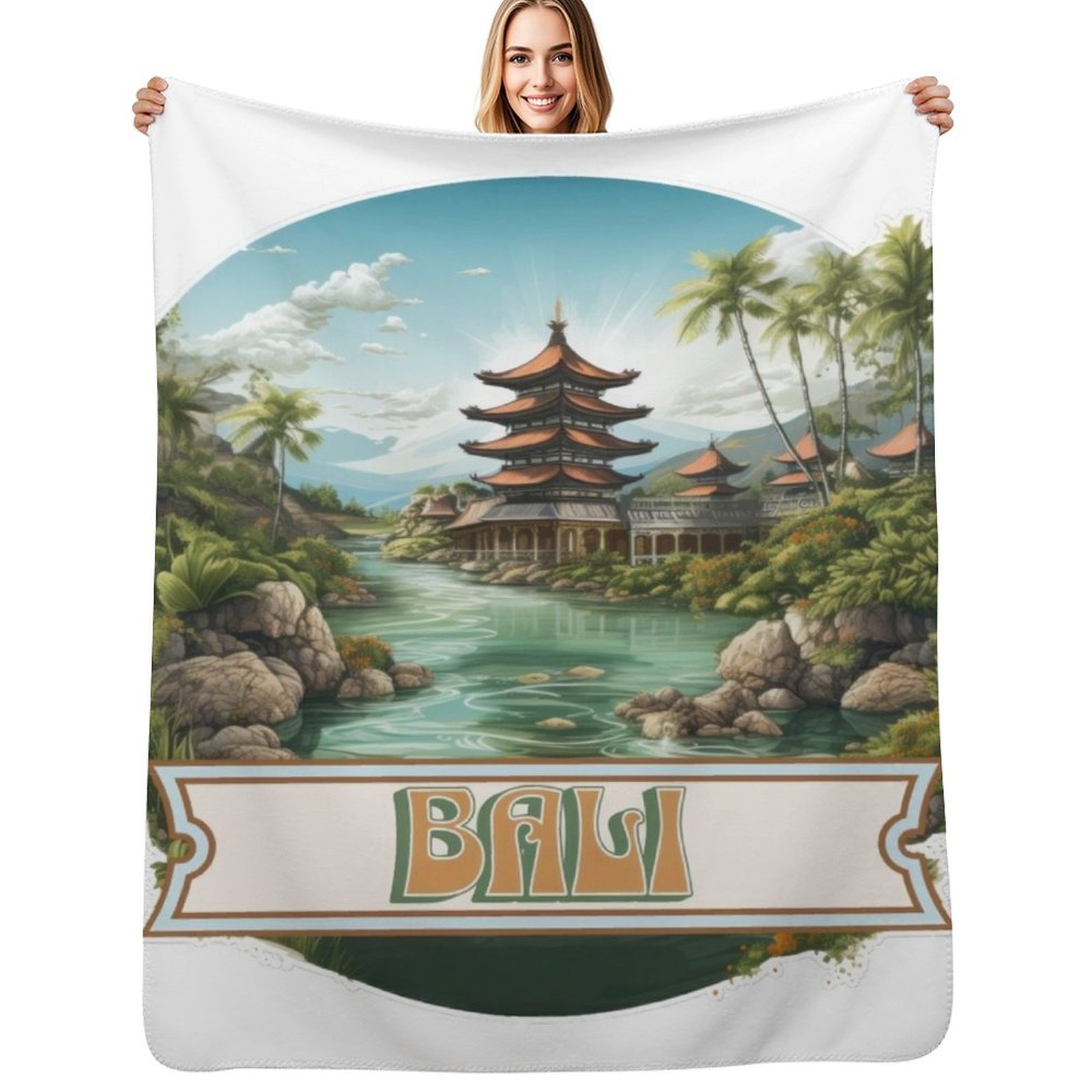 Bali Indonesia Throw Blanket A - 3D Printing Indonesia のレビューと価格